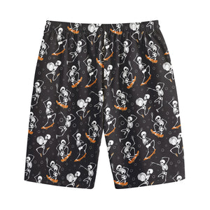 Skateboarding Skeleton Pattern Print Cotton Shorts