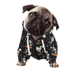 Skateboarding Skeleton Pattern Print Dog Zip Up Hoodie