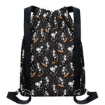 Skateboarding Skeleton Pattern Print Drawstring Backpack