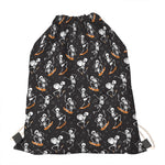 Skateboarding Skeleton Pattern Print Drawstring Bag