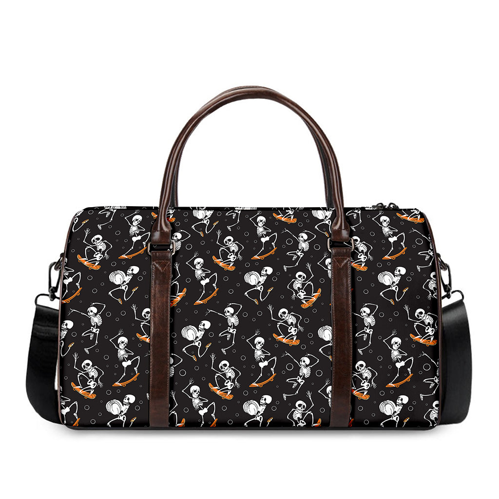 Skateboarding Skeleton Pattern Print Duffle Bag