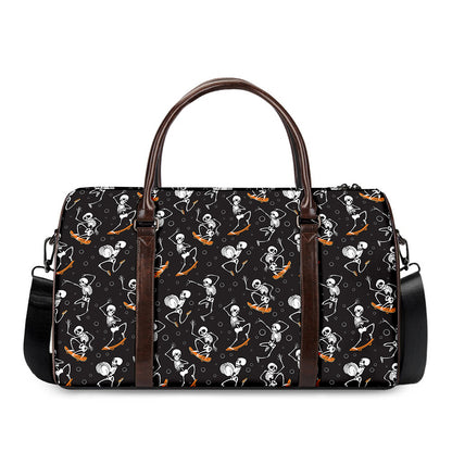 Skateboarding Skeleton Pattern Print Duffle Bag