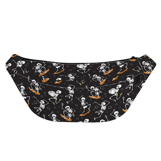 Skateboarding Skeleton Pattern Print Fanny Pack