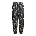 Skateboarding Skeleton Pattern Print Fleece Lined Knit Pants