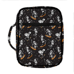 Skateboarding Skeleton Pattern Print Front Pocket Bible Bag