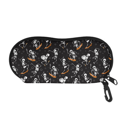Skateboarding Skeleton Pattern Print Glasses Case