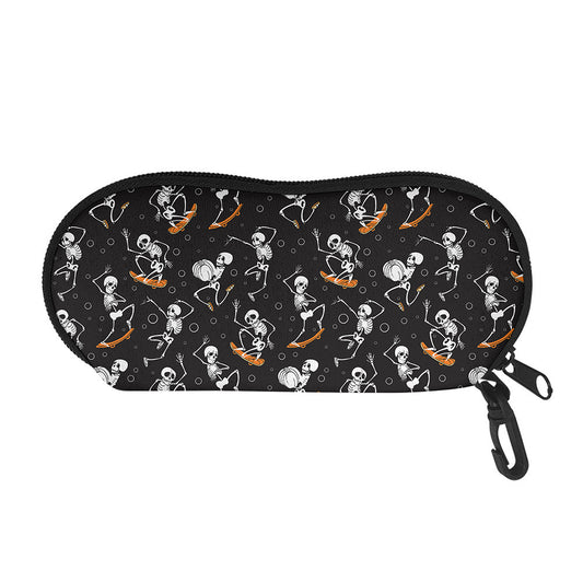 Skateboarding Skeleton Pattern Print Glasses Case