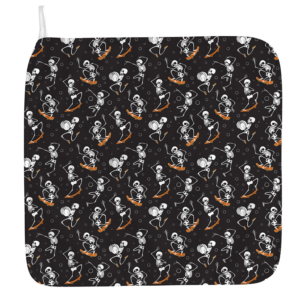 Skateboarding Skeleton Pattern Print Hand Towel