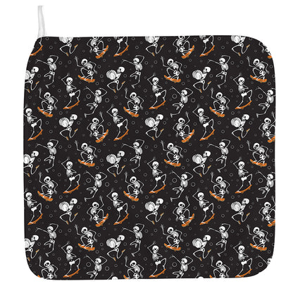 Skateboarding Skeleton Pattern Print Hand Towel