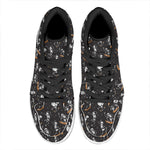 Skateboarding Skeleton Pattern Print High Top Leather Sneakers