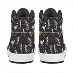Skateboarding Skeleton Pattern Print High Top Leather Sneakers
