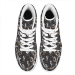 Skateboarding Skeleton Pattern Print High Top Leather Sneakers