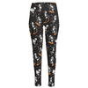 Skateboarding Skeleton Pattern Print High-Waisted Pocket Leggings