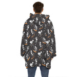 Skateboarding Skeleton Pattern Print Hoodie Blanket