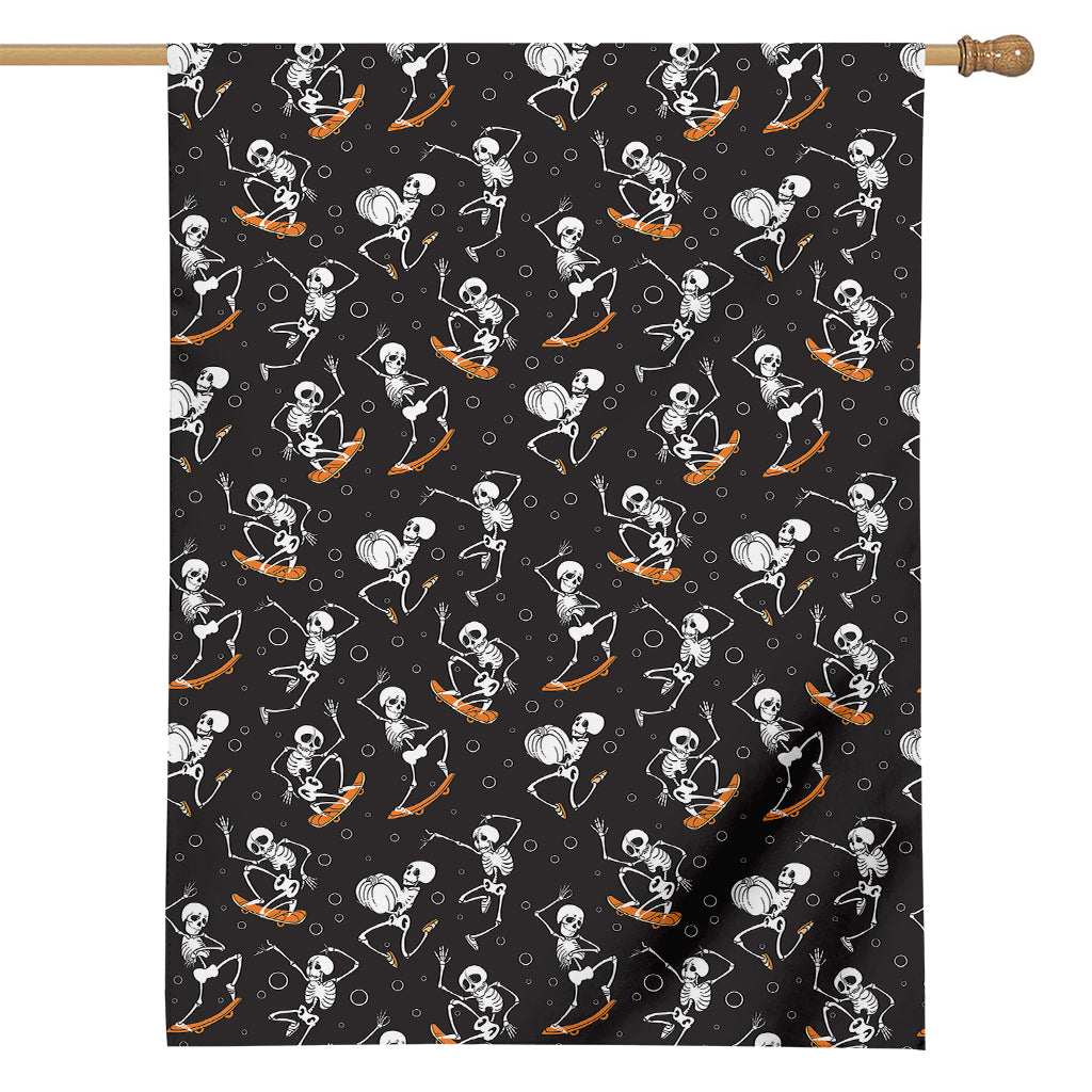 Skateboarding Skeleton Pattern Print House Flag