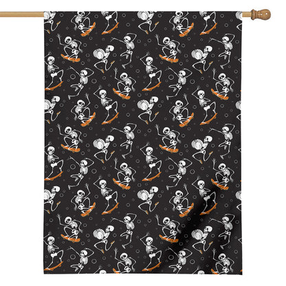 Skateboarding Skeleton Pattern Print House Flag