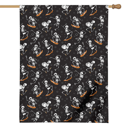Skateboarding Skeleton Pattern Print House Flag