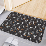 Skateboarding Skeleton Pattern Print Indoor Door Mat