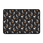 Skateboarding Skeleton Pattern Print Kitchen Mat