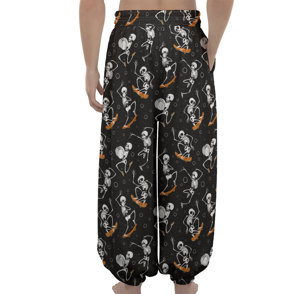 Skateboarding Skeleton Pattern Print Lantern Pants