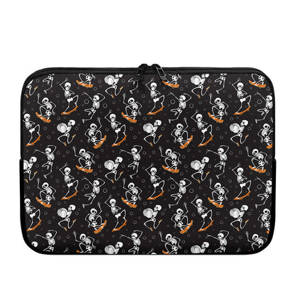 Skateboarding Skeleton Pattern Print Laptop Sleeve