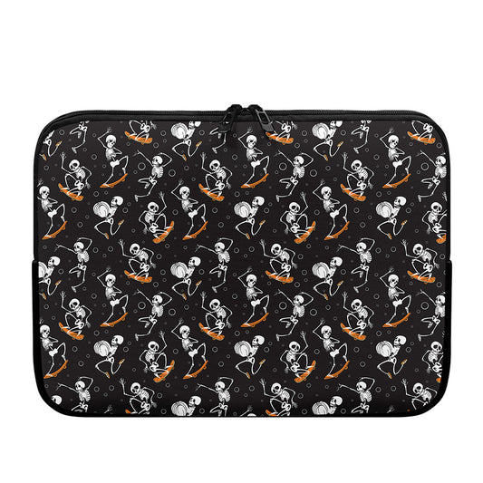 Skateboarding Skeleton Pattern Print Laptop Sleeve