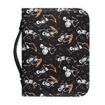 Skateboarding Skeleton Pattern Print Leather Bible Cover