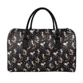 Skateboarding Skeleton Pattern Print Leather Duffel Bag