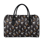 Skateboarding Skeleton Pattern Print Leather Duffle Bag