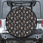 Skateboarding Skeleton Pattern Print Leather Spare Tire Cover