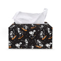 Skateboarding Skeleton Pattern Print Leather Tissue Box Cover
