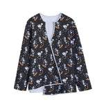 Skateboarding Skeleton Pattern Print Long Sleeve Short Coat