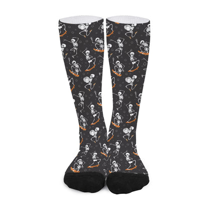 Skateboarding Skeleton Pattern Print Long Socks