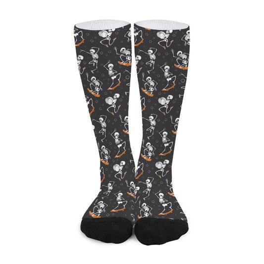 Skateboarding Skeleton Pattern Print Long Socks