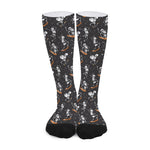 Skateboarding Skeleton Pattern Print Long Socks