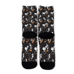 Skateboarding Skeleton Pattern Print Long Socks