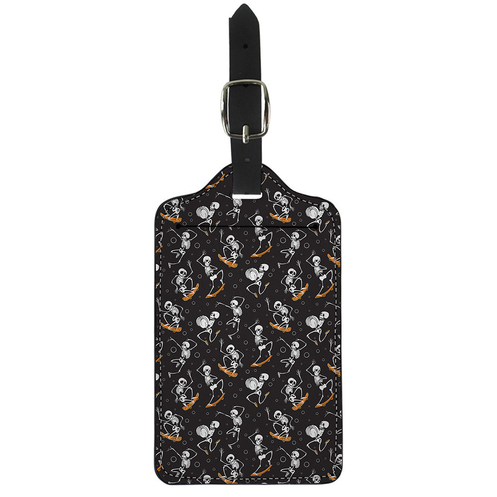 Skateboarding Skeleton Pattern Print Luggage Tag