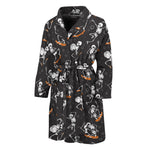 Skateboarding Skeleton Pattern Print Men's Bathrobe