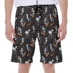 Skateboarding Skeleton Pattern Print Men's Beach Shorts