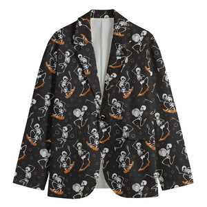 Skateboarding Skeleton Pattern Print Men's Blazer