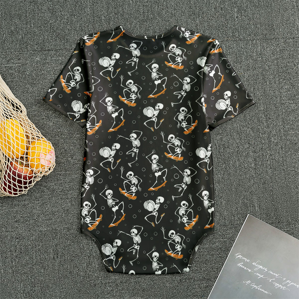 Skateboarding Skeleton Pattern Print Men's Bodysuit