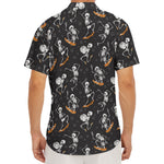 Skateboarding Skeleton Pattern Print Men's Deep V-Neck Shirt