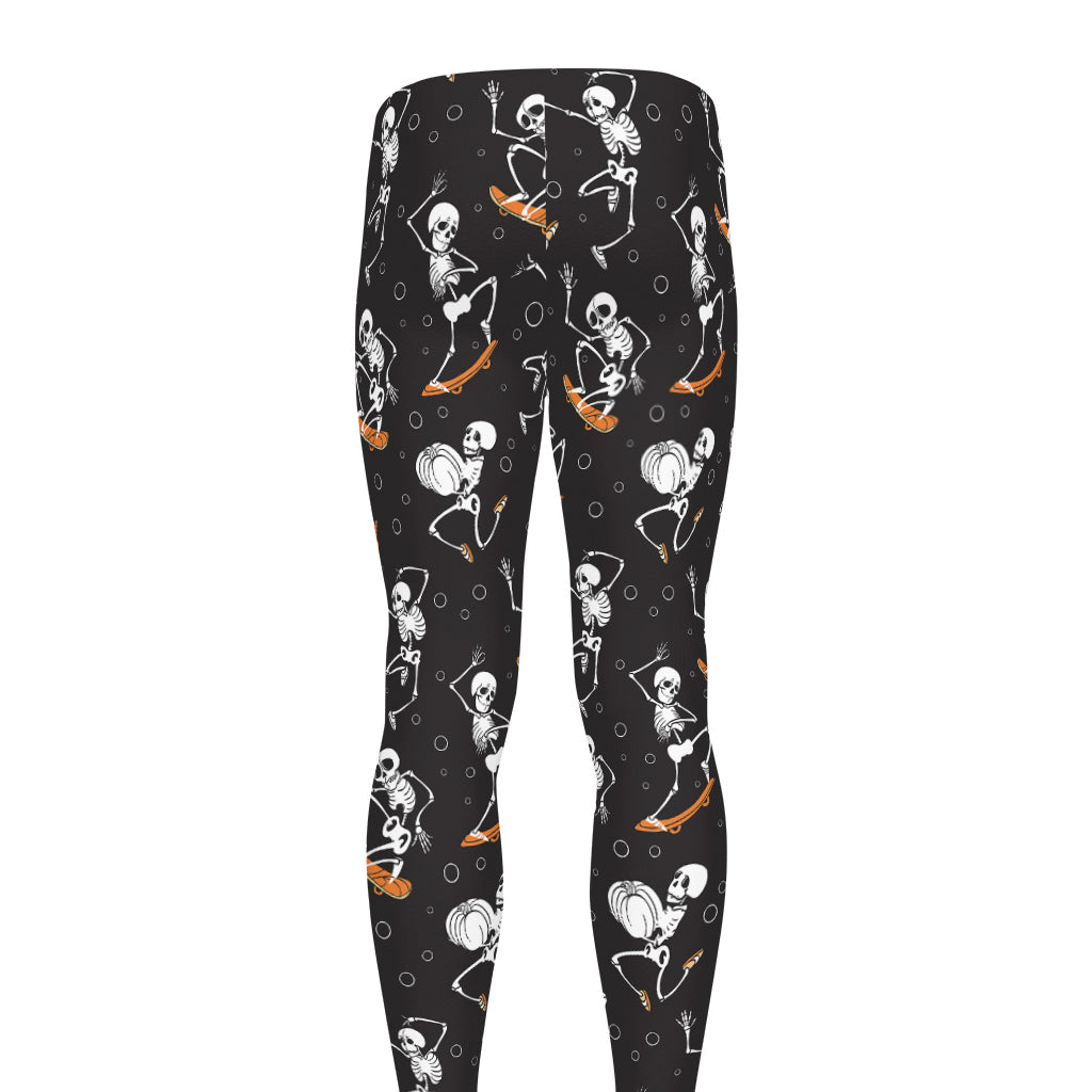 Skateboarding Skeleton Pattern Print Men's leggings