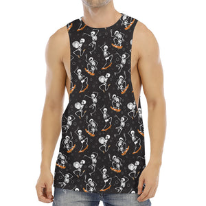 Skateboarding Skeleton Pattern Print Men's Muscle Tank Top