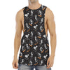 Skateboarding Skeleton Pattern Print Men's Muscle Tank Top