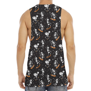 Skateboarding Skeleton Pattern Print Men's Muscle Tank Top