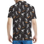 Skateboarding Skeleton Pattern Print Men's Polo Shirt