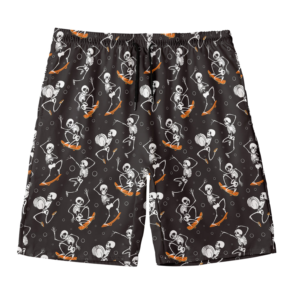 Skateboarding Skeleton Pattern Print Men's Swim Trunks