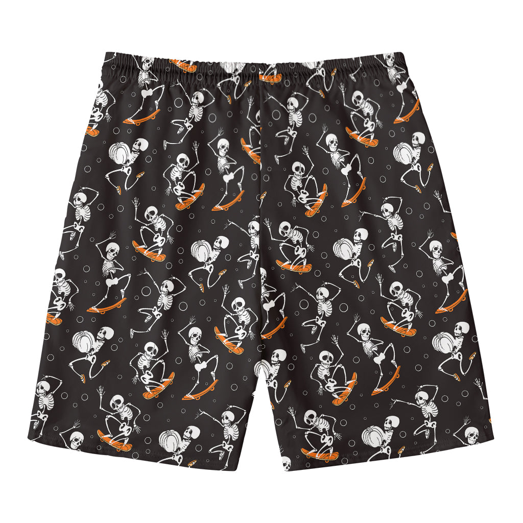 Skateboarding Skeleton Pattern Print Men's Swim Trunks