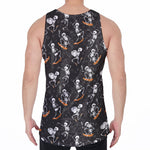Skateboarding Skeleton Pattern Print Men's Velvet Tank Top